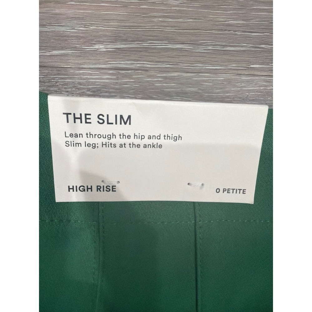 Ann Taylor The Slim High Rise Ankle Pants Green 0P‎ Petite NWT - Picture 3 of 6
